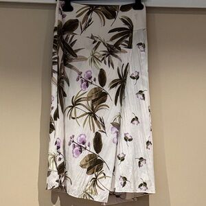 Vince A-Line Skirt in Cream and Purple Floral
